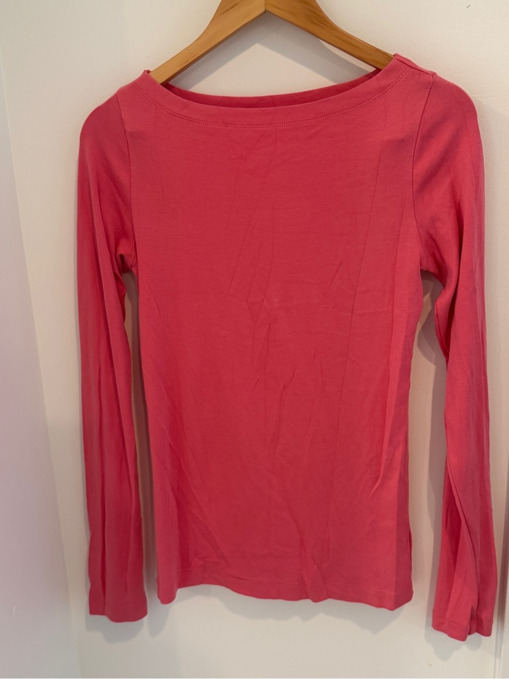 GAP Women's Long-Sleeve Boatneck Top - Coral Pink